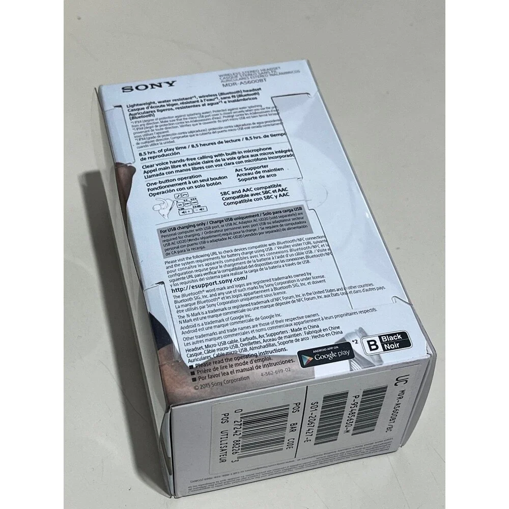 Sony wireless stereo headset casque stereo sans fil MDR-AS600BT